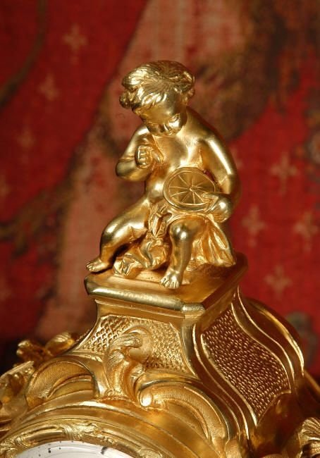 fig 3. *** SOLD *** Antique French Rococo Boudoir Table Clock